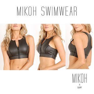 OBO. Mikoh x Surf. Cabo Neoprene Bikini Top Black. Size M